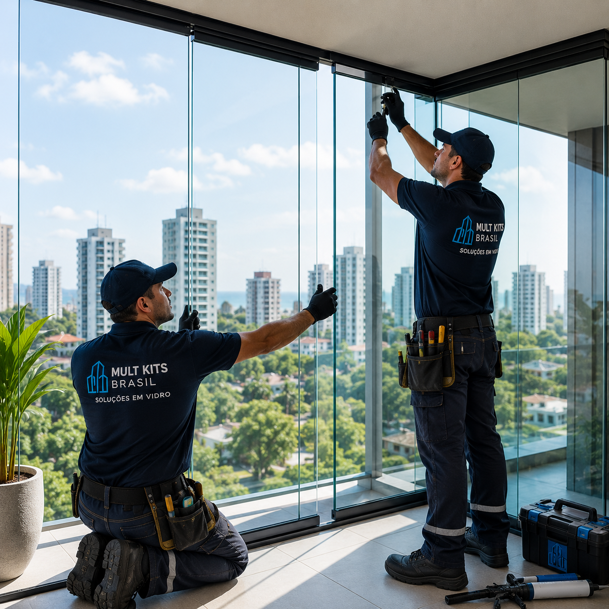 Projeto moderno com vidro e acabamento profissional